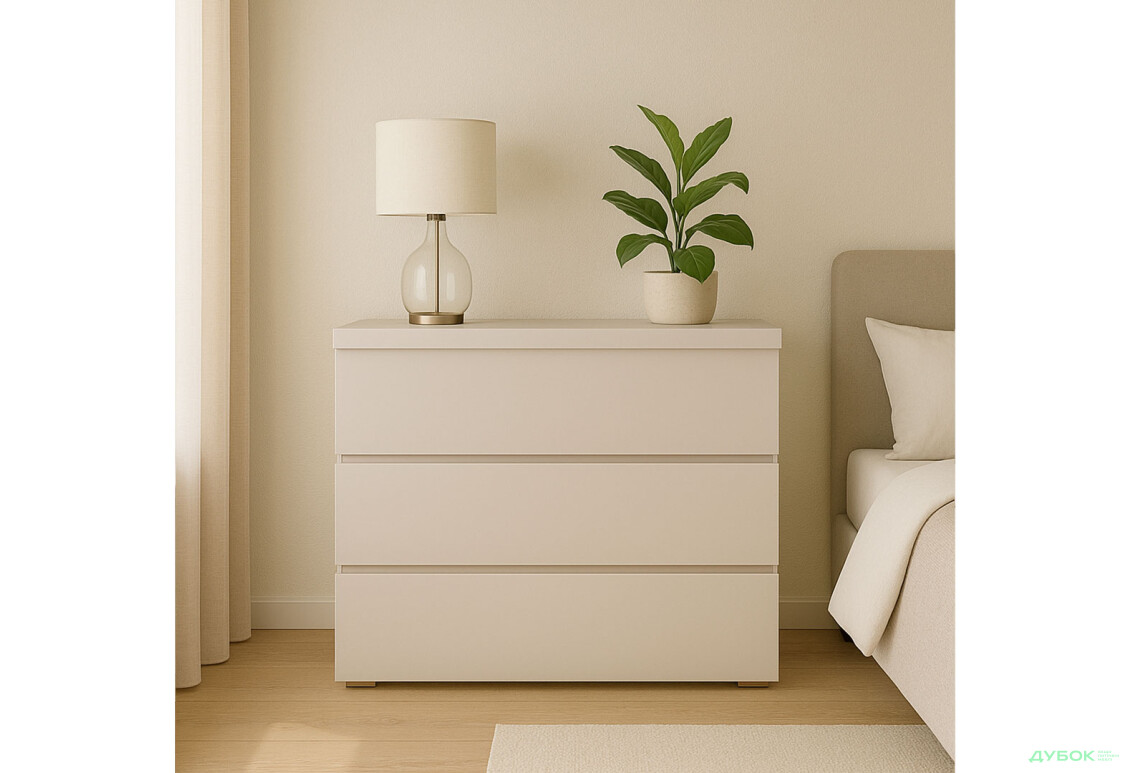 Комод Arbor Drev Регіна з 3 шухлядами 91 см бук, кашемір - Зображення 4 Зображення 4 - Комод Arbor Drev Регіна з 3 шухлядами 91 см бук, кашемір