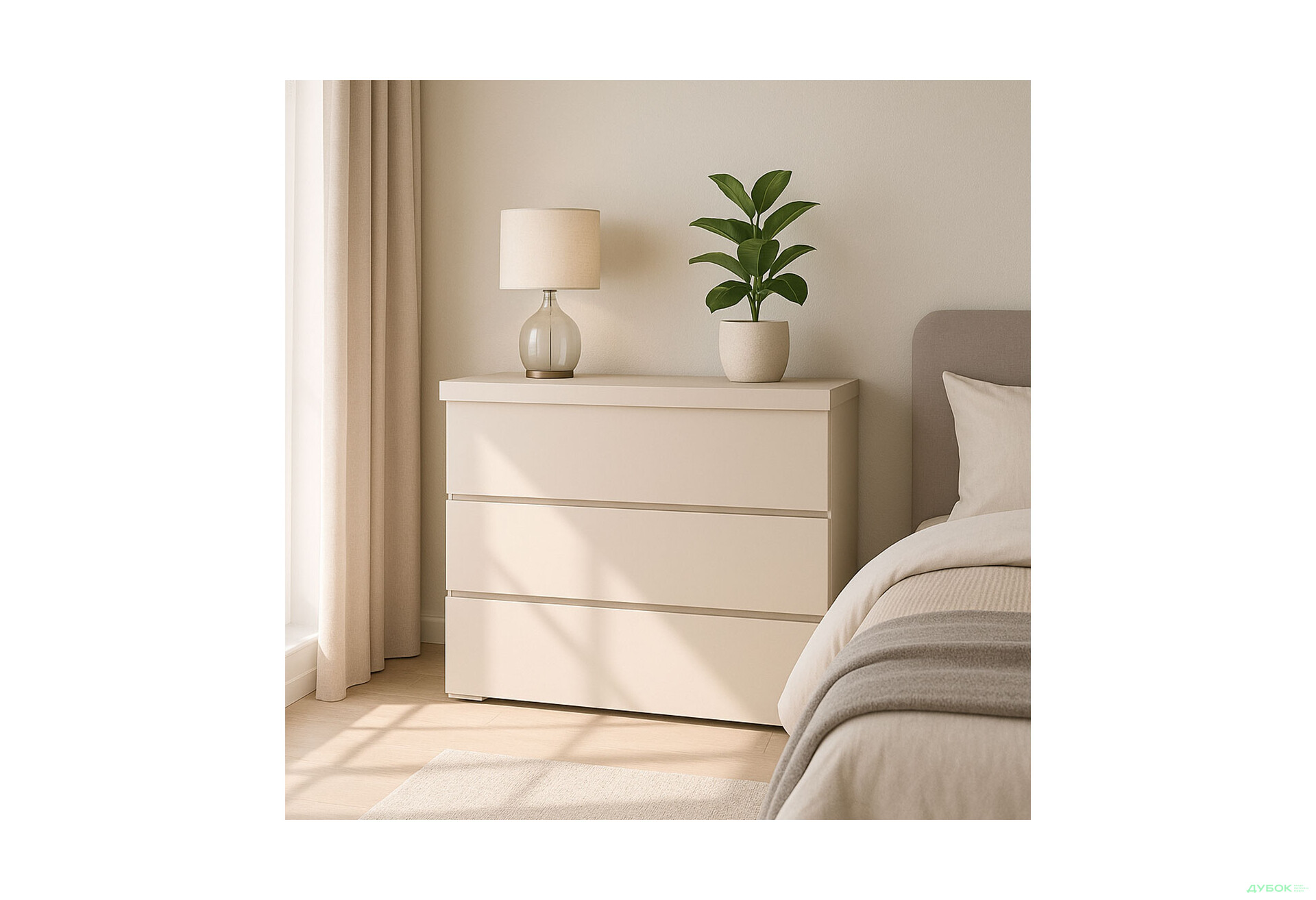 Комод Arbor Drev Регіна з 3 шухлядами 91 см сосна, кашемір - Зображення 3 Зображення 3 - Комод Arbor Drev Регіна з 3 шухлядами 91 см сосна, кашемір