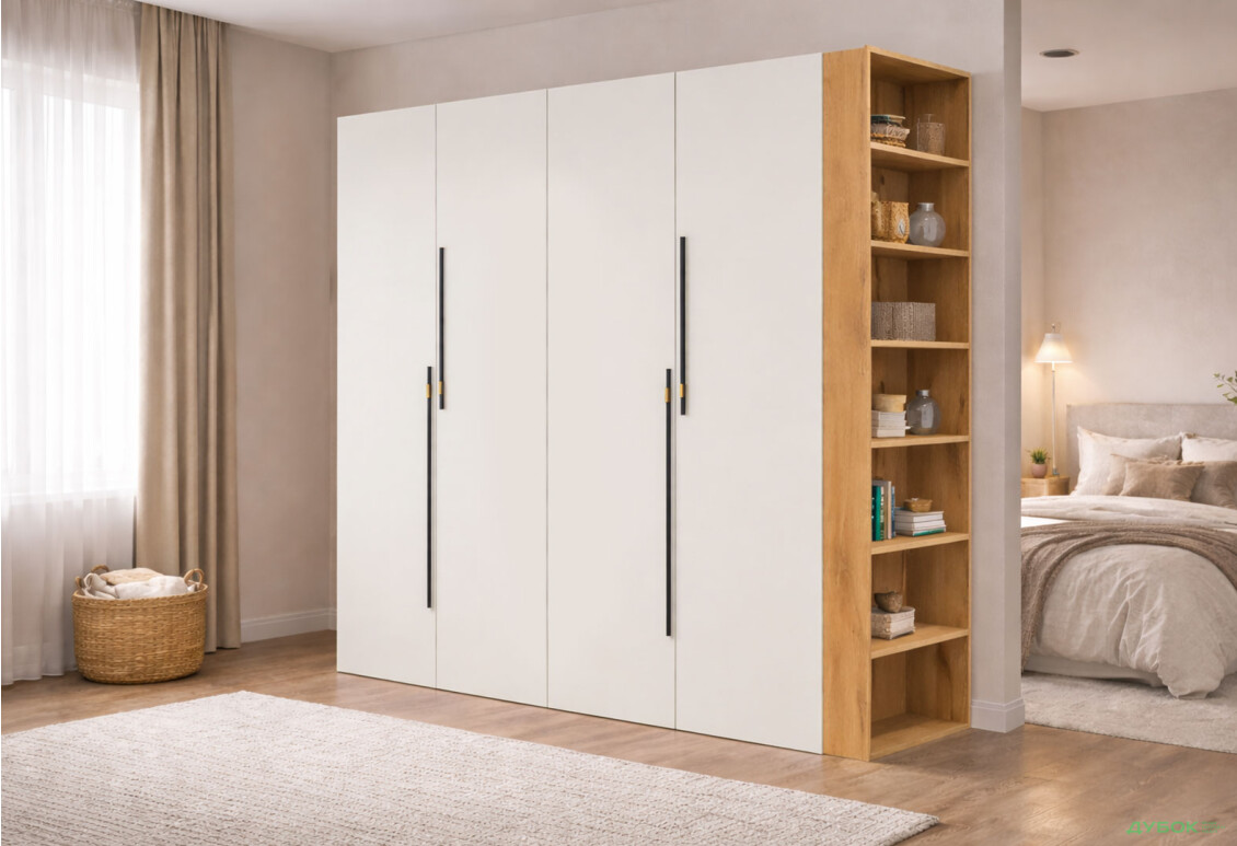 Изображение 2 - Шкаф Svit Mebliv Спейс четырехдверная с боковыми полками 180х220х57 см, дуб аппалачи / кашемир