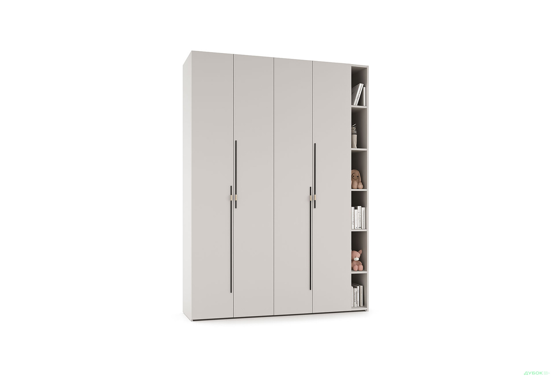 Шафа Світ Меблів Спейс чотиридверна з полицями 180х220х57 см, кашемір - Зображення 2 Зображення 2 - Шафа Світ Меблів Спейс чотиридверна з полицями 180х220х57 см, кашемір
