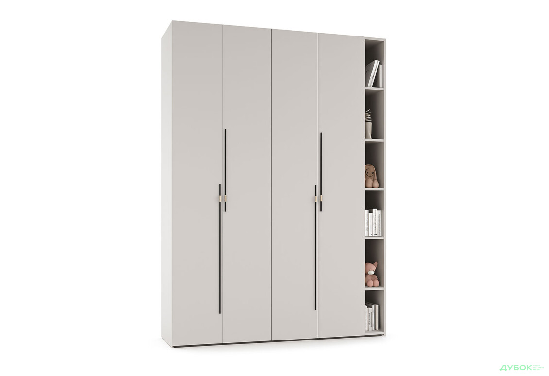 Шафа Світ Меблів Спейс чотиридверна з полицями 180х220х57 см, кашемір - Зображення 2 Зображення 2 - Шафа Світ Меблів Спейс чотиридверна з полицями 180х220х57 см, кашемір