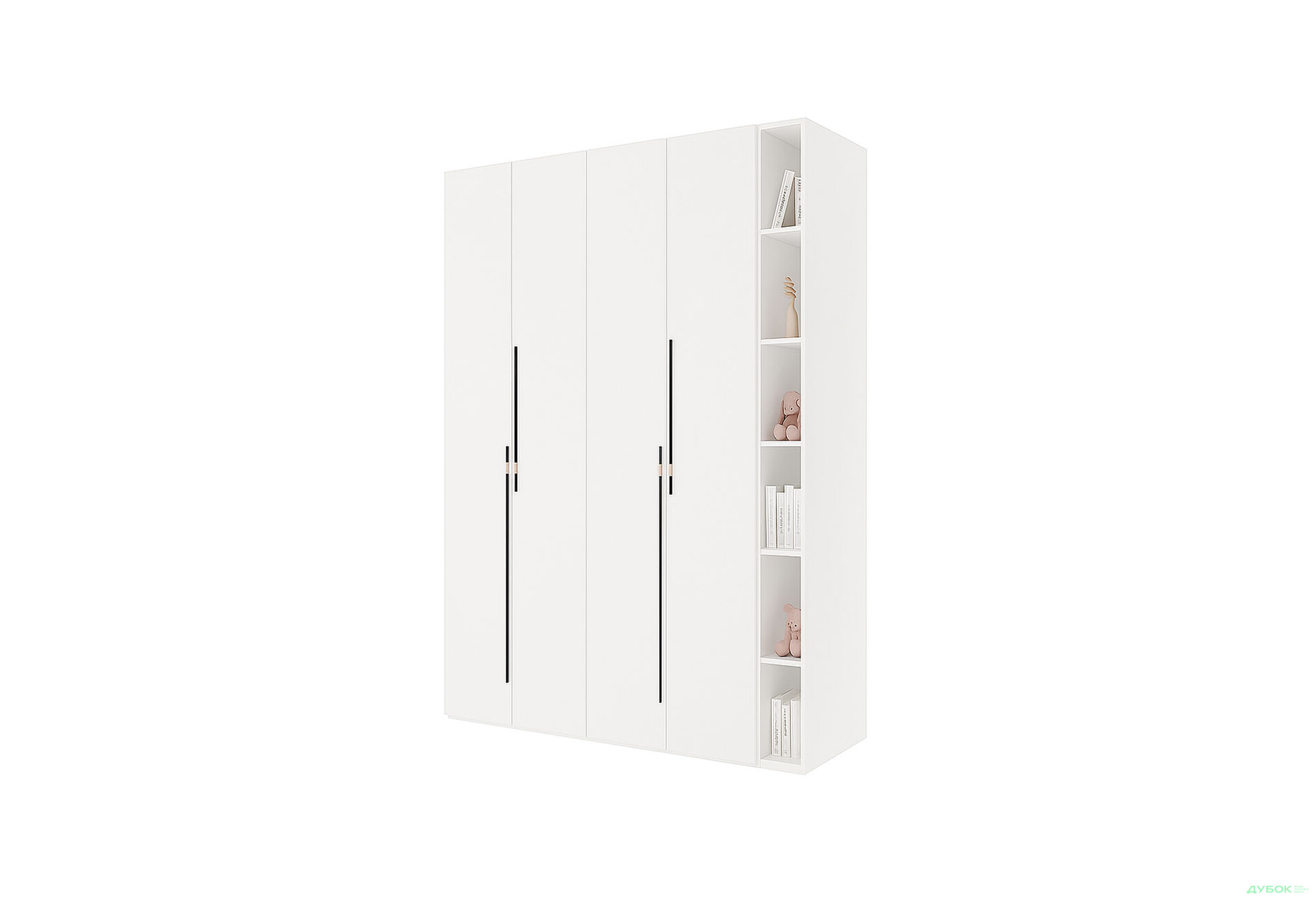 Шкаф Svit Mebliv Спейс четырехдверная с полками 180х220х57 см, нимфея альба - Изображение 1 Изображение 1 - Шкаф Svit Mebliv Спейс четырехдверная с полками 180х220х57 см, нимфея альба