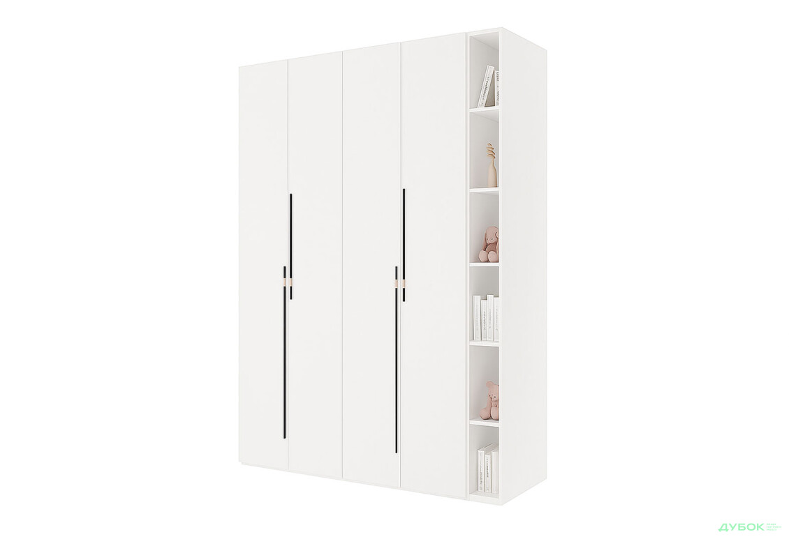 Шкаф Svit Mebliv Спейс четырехдверная с полками 180х220х57 см, нимфея альба - Изображение 1 Изображение 1 - Шкаф Svit Mebliv Спейс четырехдверная с полками 180х220х57 см, нимфея альба