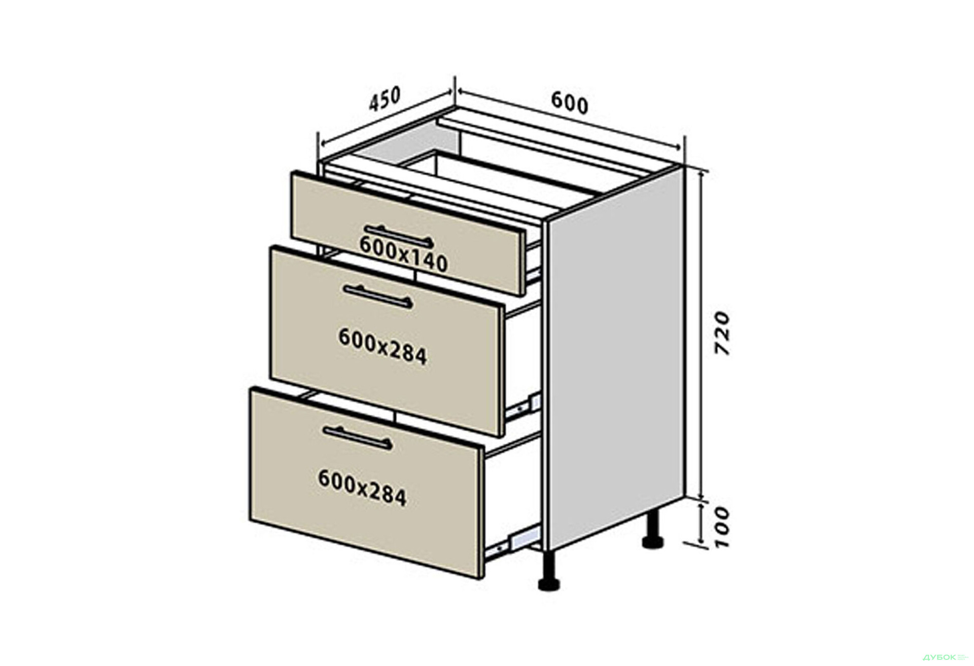 Н28 Тумба 3Ш 60 Лори / Lori Вип-Мастер - Изображение 1 Изображение 1 - Н28 Тумба 3Ш 60 Лори / Lori Вип-Мастер