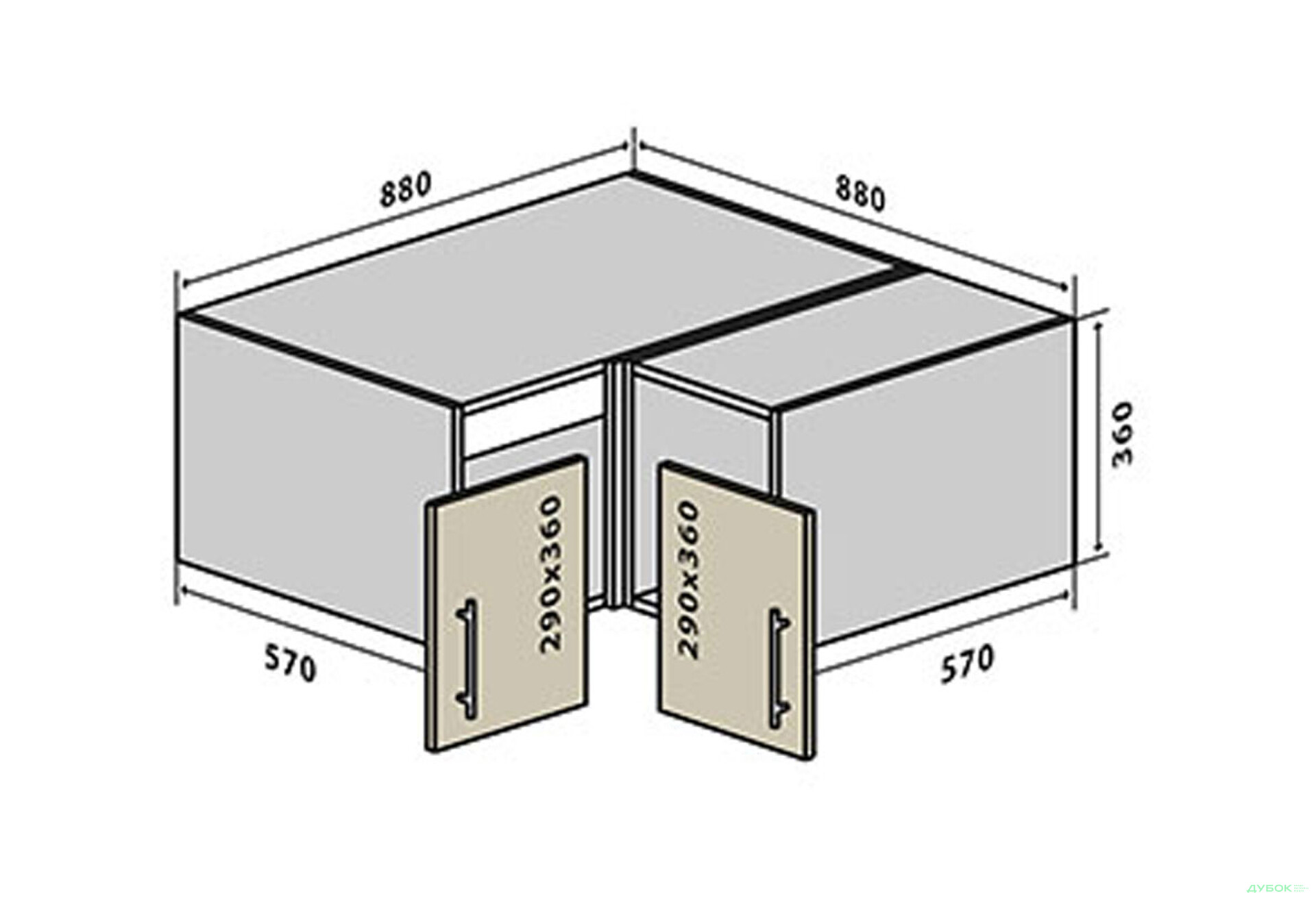 В80 Тумба кутова 88 Лорі / Lori VIP-master - Зображення 1 Зображення 1 - В80 Тумба кутова 88 Лорі / Lori VIP-master