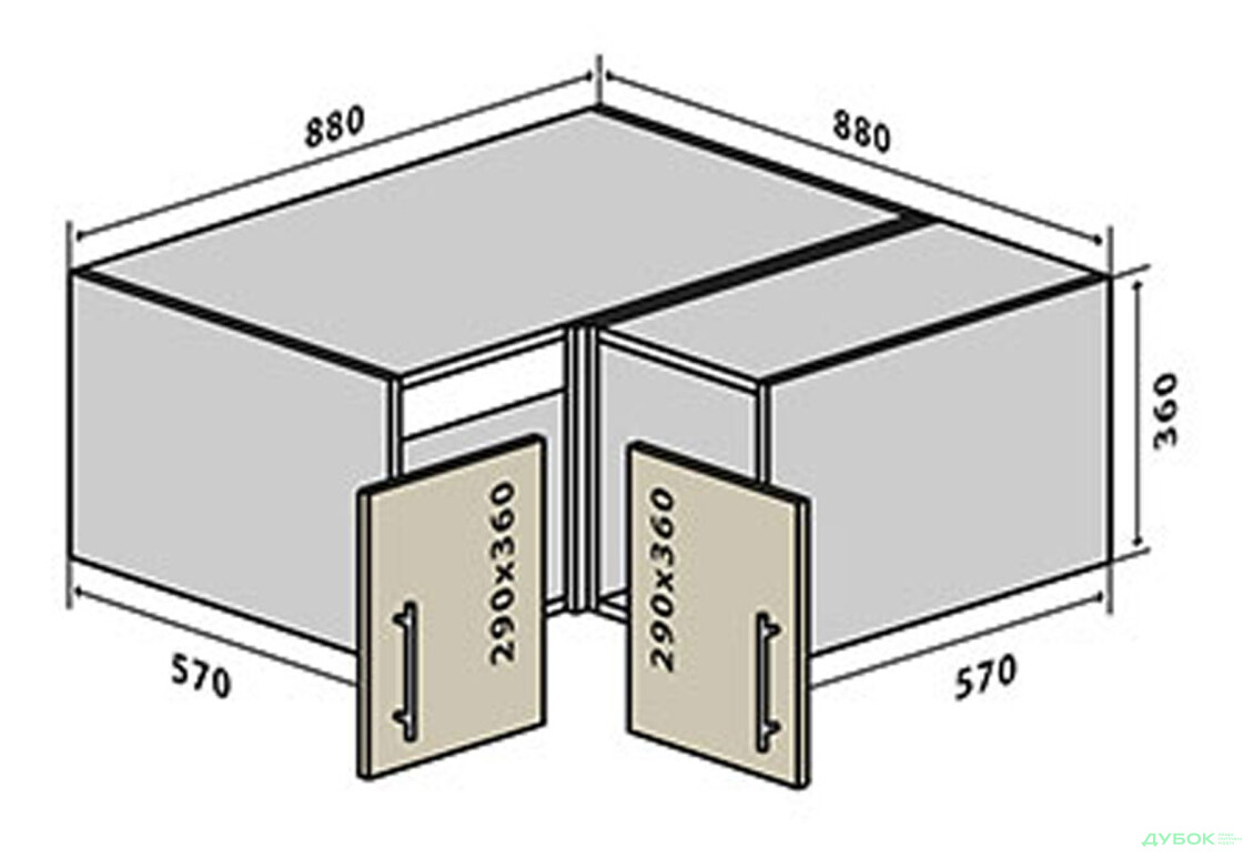 В80 Тумба кутова 88 Лорі / Lori VIP-master - Зображення 1 Зображення 1 - В80 Тумба кутова 88 Лорі / Lori VIP-master