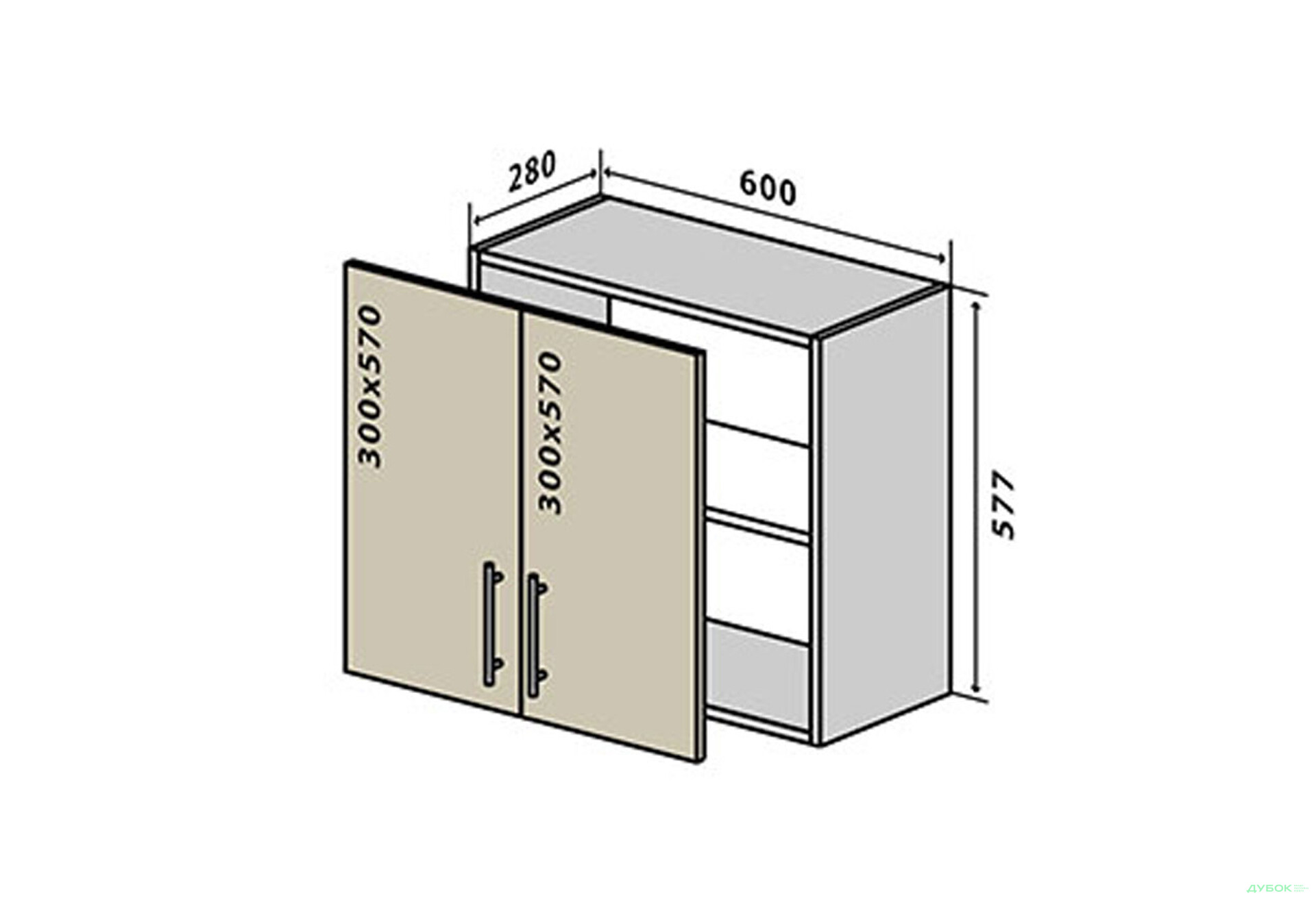 В53 Тумба 2Д 60 Прайм / Prime VIP-master - Зображення 1 Зображення 1 - В53 Тумба 2Д 60 Прайм / Prime VIP-master