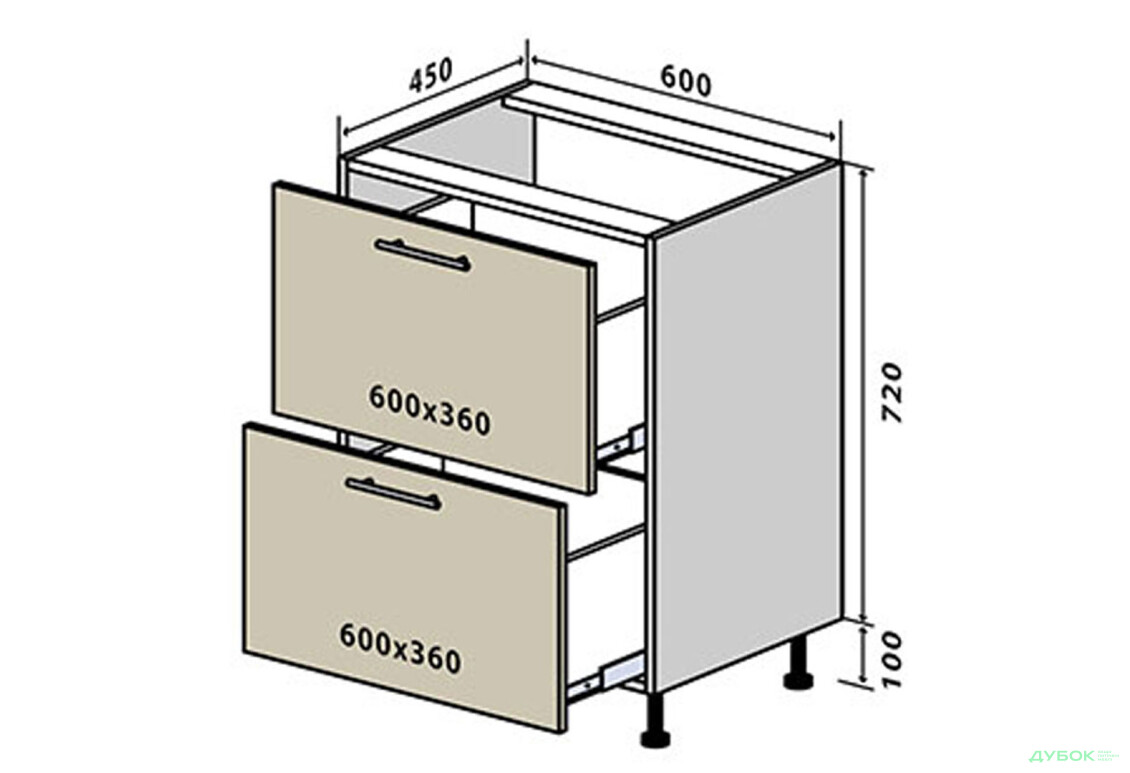 Н10 Тумба 2Ш 60 Прайм / Prime VIP-master - Зображення 1 Зображення 1 - Н10 Тумба 2Ш 60 Прайм / Prime VIP-master