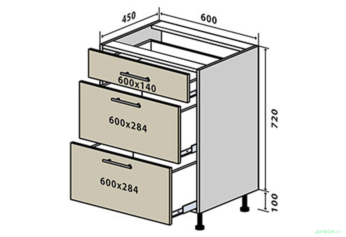 Н28 Тумба 3Ш 60 Прайм / Prime VIP-master - Зображення 1 Зображення 1 - Н28 Тумба 3Ш 60 Прайм / Prime VIP-master