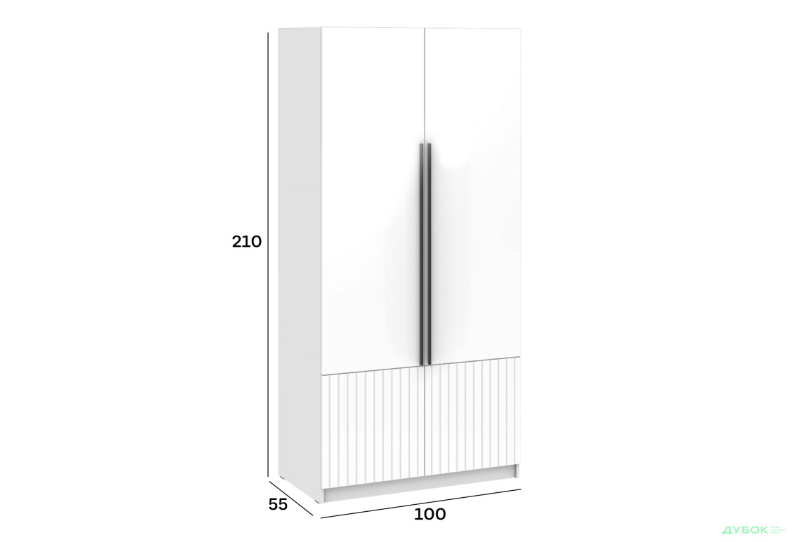 Шкаф Киевский стандарт Лайн Элегант 2-дверный 100 см нимфея альба / белый мат - Изображение 4 Изображение 4 - Шкаф Киевский стандарт Лайн Элегант 2-дверный 100 см нимфея альба / белый мат