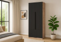 Шафа Київський стандарт Лайн Елегант 2-дверна 100 см дуб аппалачі / чорний мат - Зображення 2 Зображення 2 - Шафа Київський стандарт Лайн Елегант 2-дверна 100 см дуб аппалачі / чорний мат