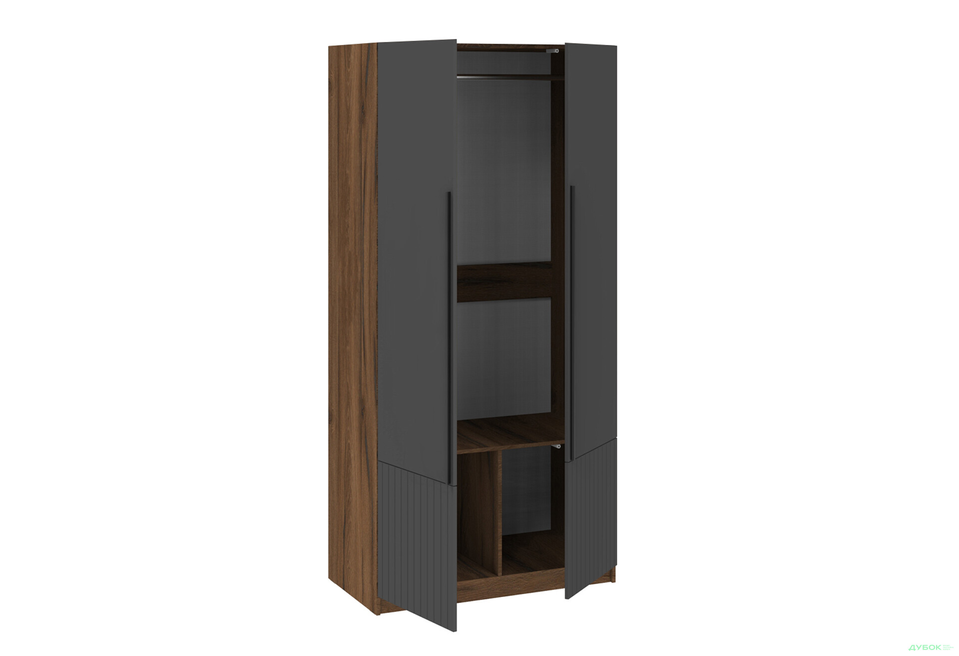 Зображення 3 - Шафа Київський стандарт Лайн Елегант 2-дверна 100 см дуб ліворно / графіт мат