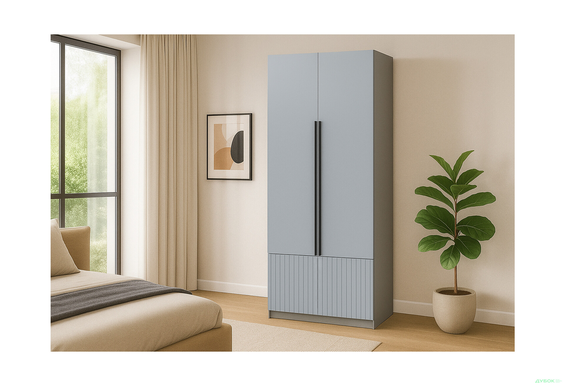 Шкаф Киевский стандарт Лайн Элегант 2-дверный 100 см серая лава / ниагара мат - Изображение 2 Изображение 2 - Шкаф Киевский стандарт Лайн Элегант 2-дверный 100 см серая лава / ниагара мат