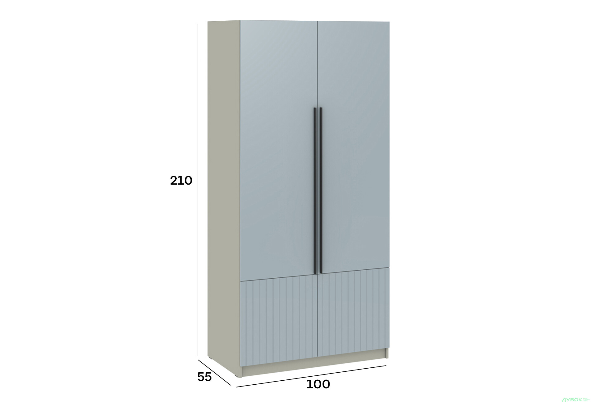Шкаф Киевский стандарт Лайн Элегант 2-дверный 100 см серая лава / ниагара мат - Изображение 4 Изображение 4 - Шкаф Киевский стандарт Лайн Элегант 2-дверный 100 см серая лава / ниагара мат