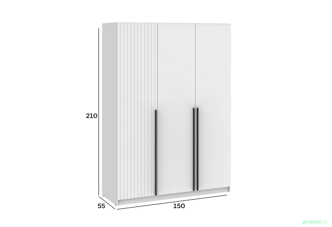 Шкаф Киевский стандарт Лайн Элегант 3-дверный 150 см нимфея альба / белый мат - Изображение 4 Изображение 4 - Шкаф Киевский стандарт Лайн Элегант 3-дверный 150 см нимфея альба / белый мат
