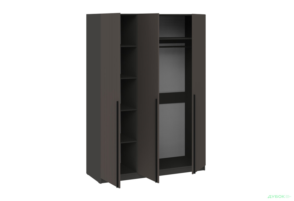 Шафа Київський стандарт Лайн Елегант 3-дверна 150 см антрацит / графіт мат - Зображення 3 Зображення 3 - Шафа Київський стандарт Лайн Елегант 3-дверна 150 см антрацит / графіт мат