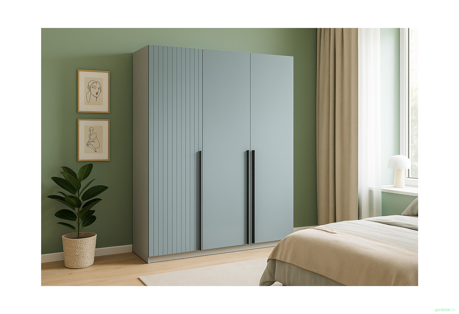 Шафа Київський стандарт Лайн Елегант 3-дверна 150 см сіра лава / ніагара мат - Зображення 2 Зображення 2 - Шафа Київський стандарт Лайн Елегант 3-дверна 150 см сіра лава / ніагара мат