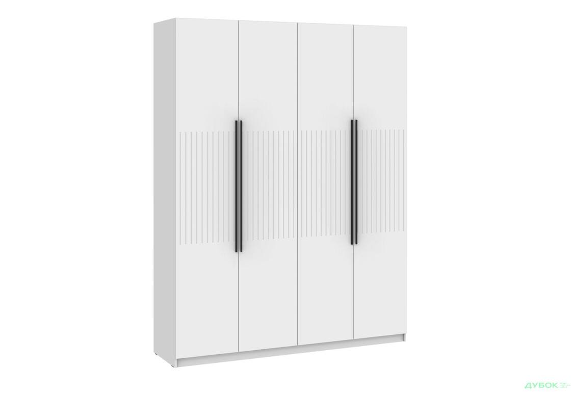 Шафа Київський стандарт Лайн Елегант 4-дверна 200 см німфея альба / білий мат - Зображення 1 Зображення 1 - Шафа Київський стандарт Лайн Елегант 4-дверна 200 см німфея альба / білий мат
