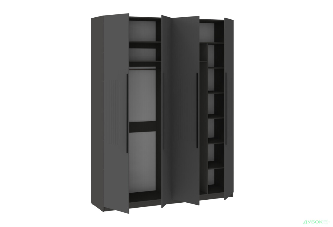 Изображение 3 - Шкаф Киевский стандарт Лайн Элегант 4-дверный 200 см антрацит / графит мат