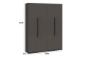 Шафа Київський стандарт Лайн Елегант 4-дверна 200 см антрацит / графіт мат - Зображення 4 Зображення 4 - Шафа Київський стандарт Лайн Елегант 4-дверна 200 см антрацит / графіт мат