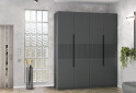Шафа Київський стандарт Лайн Елегант 4-дверна 200 см антрацит / графіт мат - Зображення 2 Зображення 2 - Шафа Київський стандарт Лайн Елегант 4-дверна 200 см антрацит / графіт мат