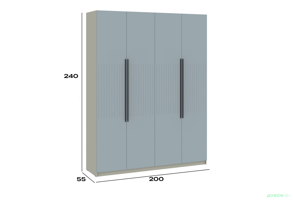 Шкаф Киевский стандарт Лайн Элегант 4-дверный 200 см серая лава / ниагара мат - Изображение 4 Изображение 4 - Шкаф Киевский стандарт Лайн Элегант 4-дверный 200 см серая лава / ниагара мат