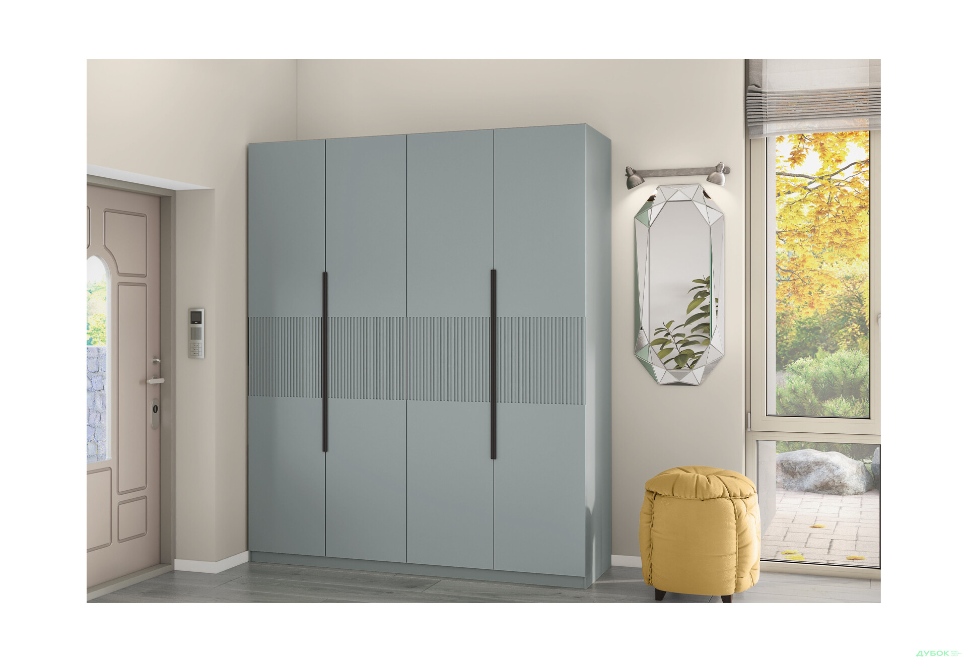 Шкаф Киевский стандарт Лайн Элегант 4-дверный 200 см серая лава / ниагара мат - Изображение 2 Изображение 2 - Шкаф Киевский стандарт Лайн Элегант 4-дверный 200 см серая лава / ниагара мат