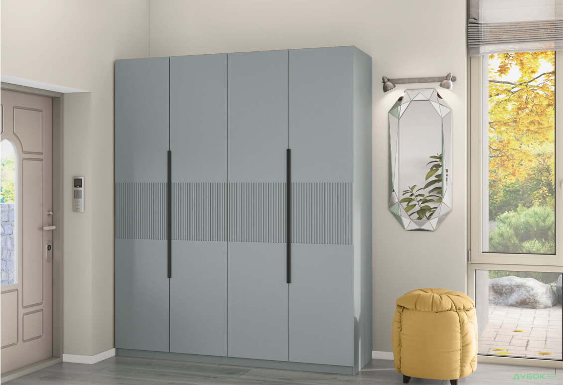 Шкаф Киевский стандарт Лайн Элегант 4-дверный 200 см серая лава / ниагара мат - Изображение 2 Изображение 2 - Шкаф Киевский стандарт Лайн Элегант 4-дверный 200 см серая лава / ниагара мат