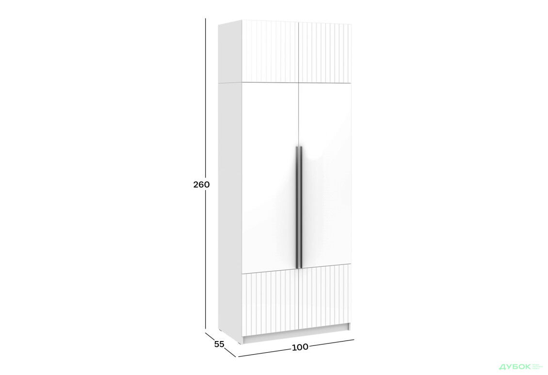 Шафа Київський стандарт Лайн Елегант 4-дверна з антресоллю 100 см німфея альба / білий мат - Зображення 4 Зображення 4 - Шафа Київський стандарт Лайн Елегант 4-дверна з антресоллю 100 см німфея альба / білий мат