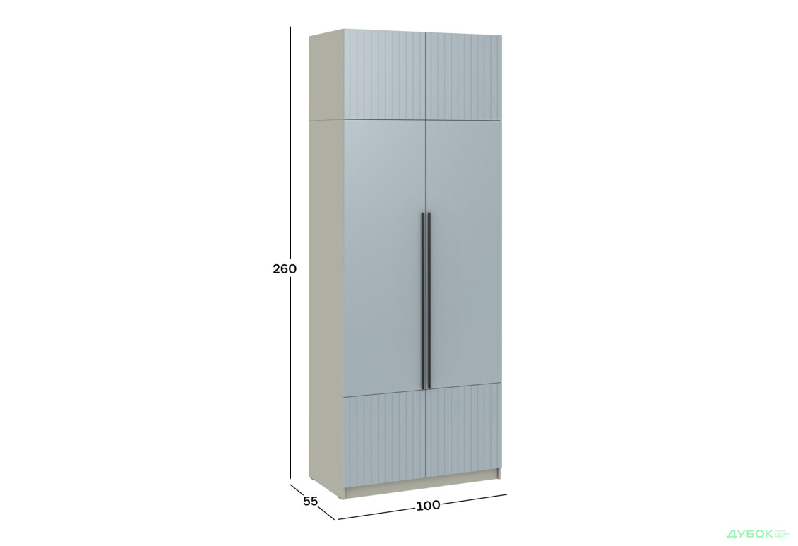 Шафа Київський стандарт Лайн Елегант 4-дверна з антресоллю 100 см сіра лава / ніагара мат - Зображення 4 Зображення 4 - Шафа Київський стандарт Лайн Елегант 4-дверна з антресоллю 100 см сіра лава / ніагара мат