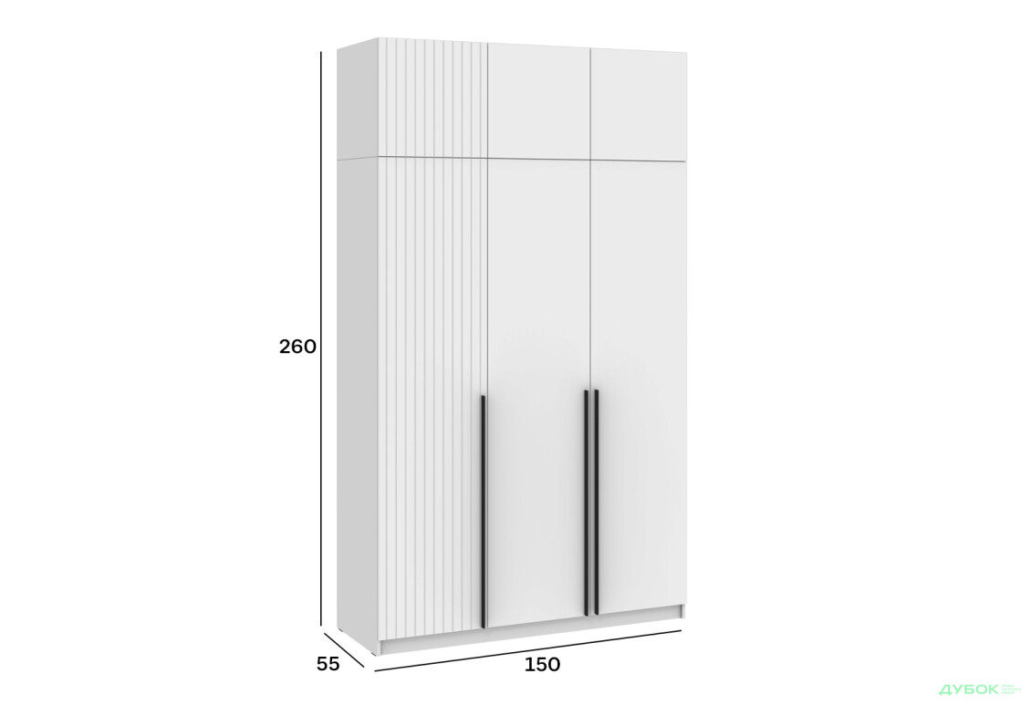 Шкаф Киевский стандарт Лайн Элегант 6-дверный с антресолью 150 см нимфея альба / белый мат - Изображение 4 Изображение 4 - Шкаф Киевский стандарт Лайн Элегант 6-дверный с антресолью 150 см нимфея альба / белый мат