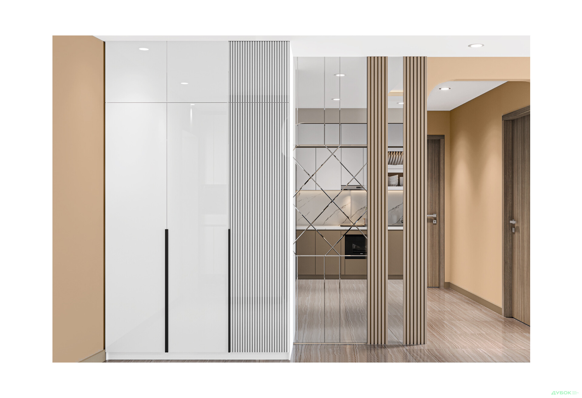 Шкаф Киевский стандарт Лайн Элегант 6-дверный с антресолью 150 см нимфея альба / белый мат - Изображение 2 Изображение 2 - Шкаф Киевский стандарт Лайн Элегант 6-дверный с антресолью 150 см нимфея альба / белый мат