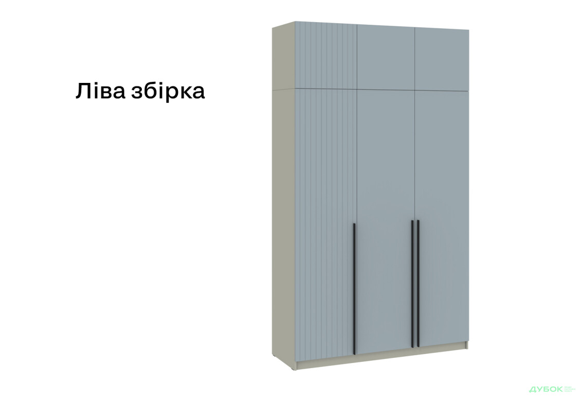 Шафа Київський стандарт Лайн Елегант 6-дверна з антресоллю 150 см сіра лава / ніагара мат - Зображення 6 Зображення 6 - Шафа Київський стандарт Лайн Елегант 6-дверна з антресоллю 150 см сіра лава / ніагара мат