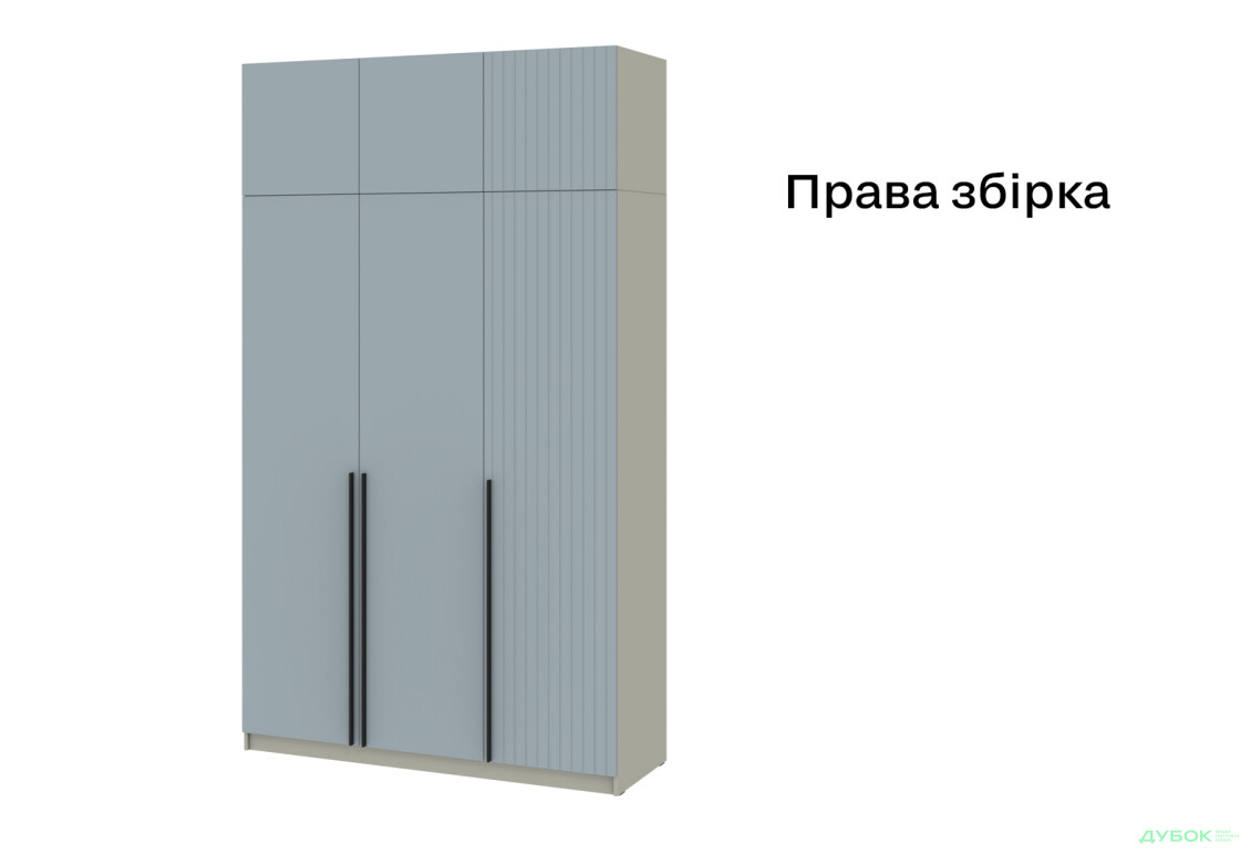 Изображение 7 - Шкаф Киевский стандарт Лайн Элегант 6-дверный с антресолью 150 см серая лава / ниагара мат