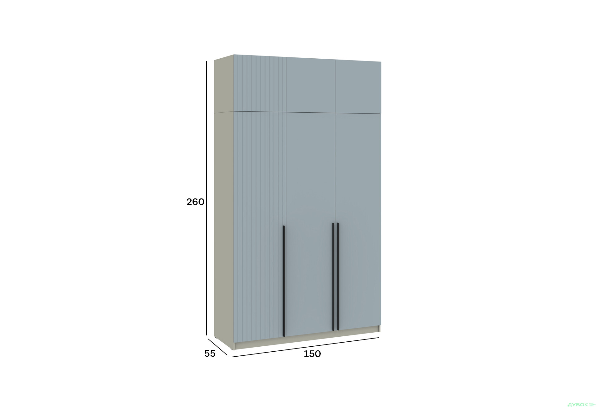 Шафа Київський стандарт Лайн Елегант 6-дверна з антресоллю 150 см сіра лава / ніагара мат - Зображення 4 Зображення 4 - Шафа Київський стандарт Лайн Елегант 6-дверна з антресоллю 150 см сіра лава / ніагара мат