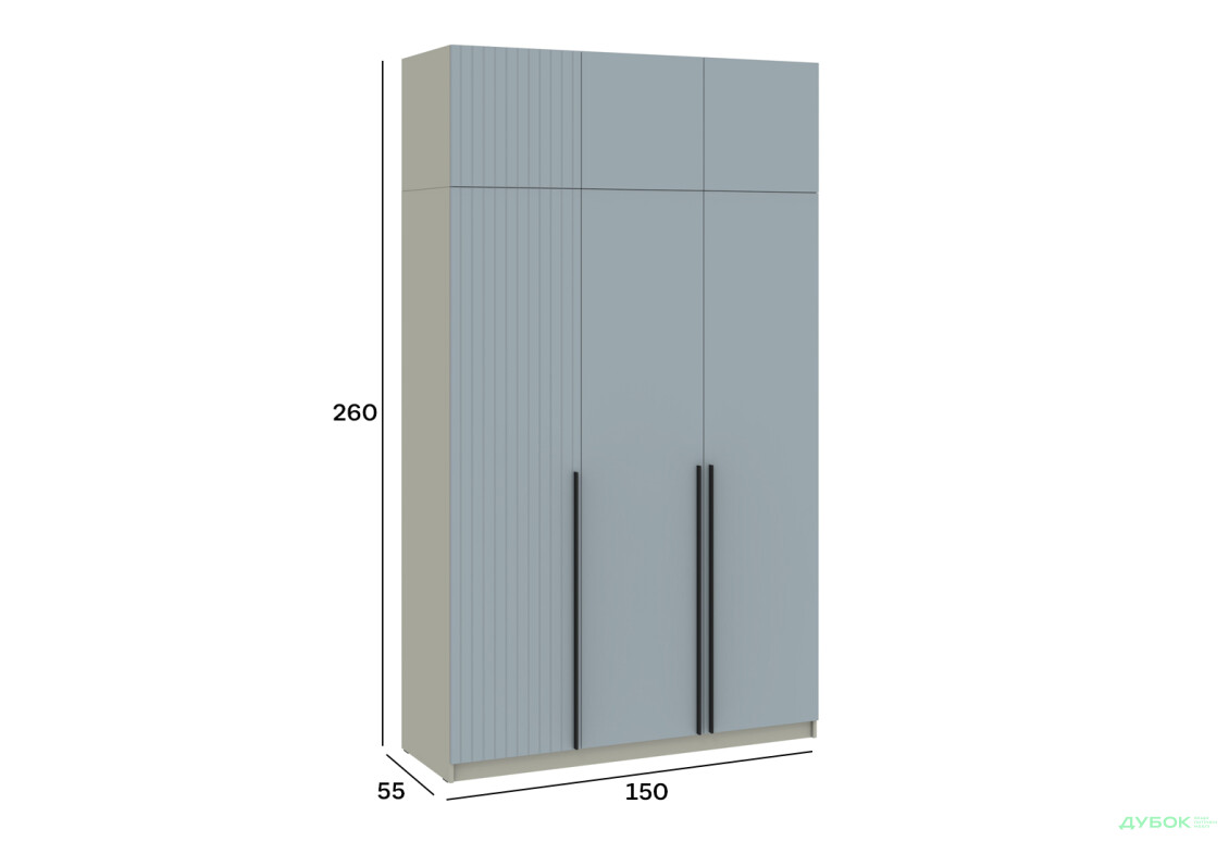 Шафа Київський стандарт Лайн Елегант 6-дверна з антресоллю 150 см сіра лава / ніагара мат - Зображення 4 Зображення 4 - Шафа Київський стандарт Лайн Елегант 6-дверна з антресоллю 150 см сіра лава / ніагара мат
