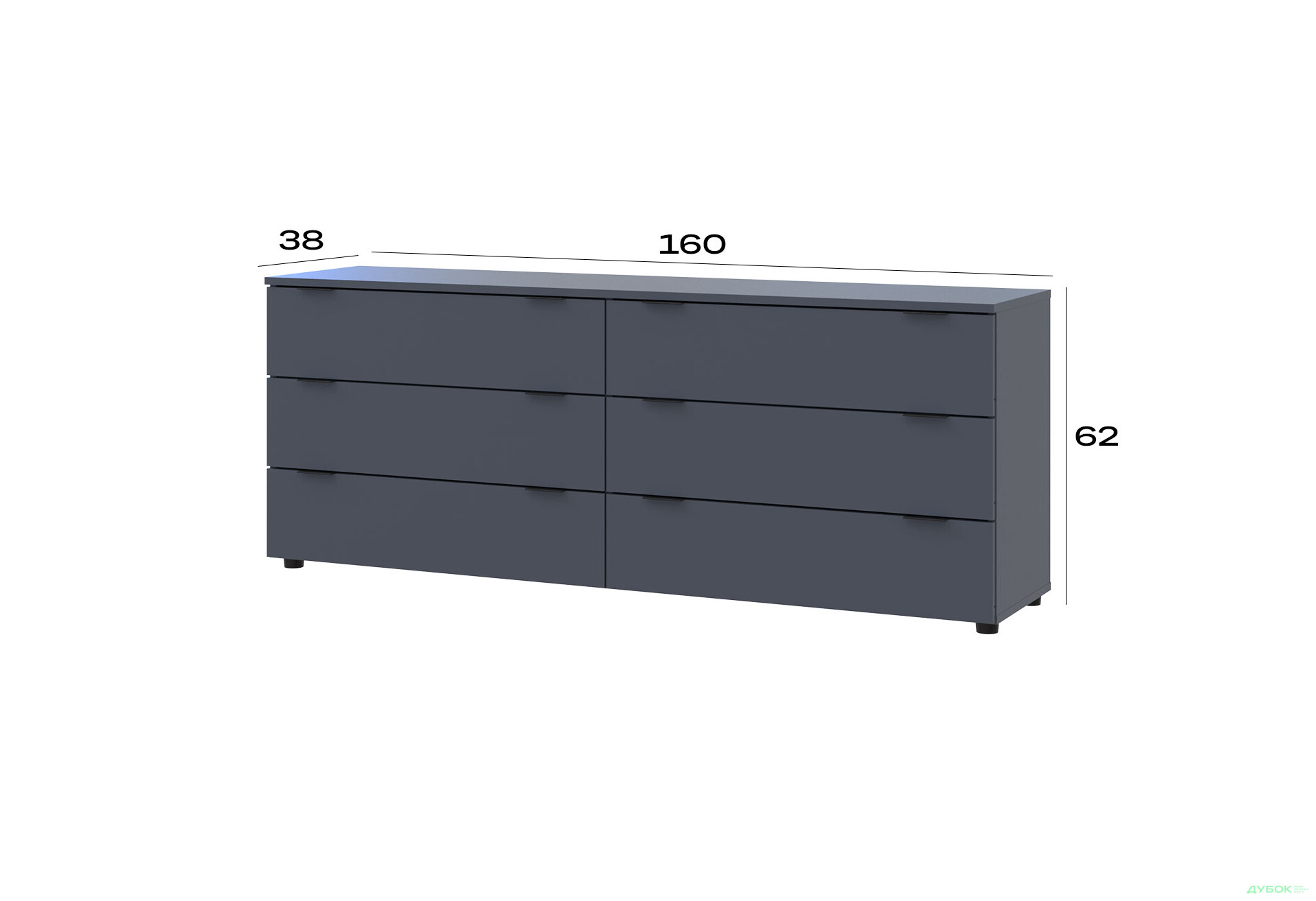 Изображение 7 - Комод Doros Рон 9 с 6 ящиками 160 см Графит