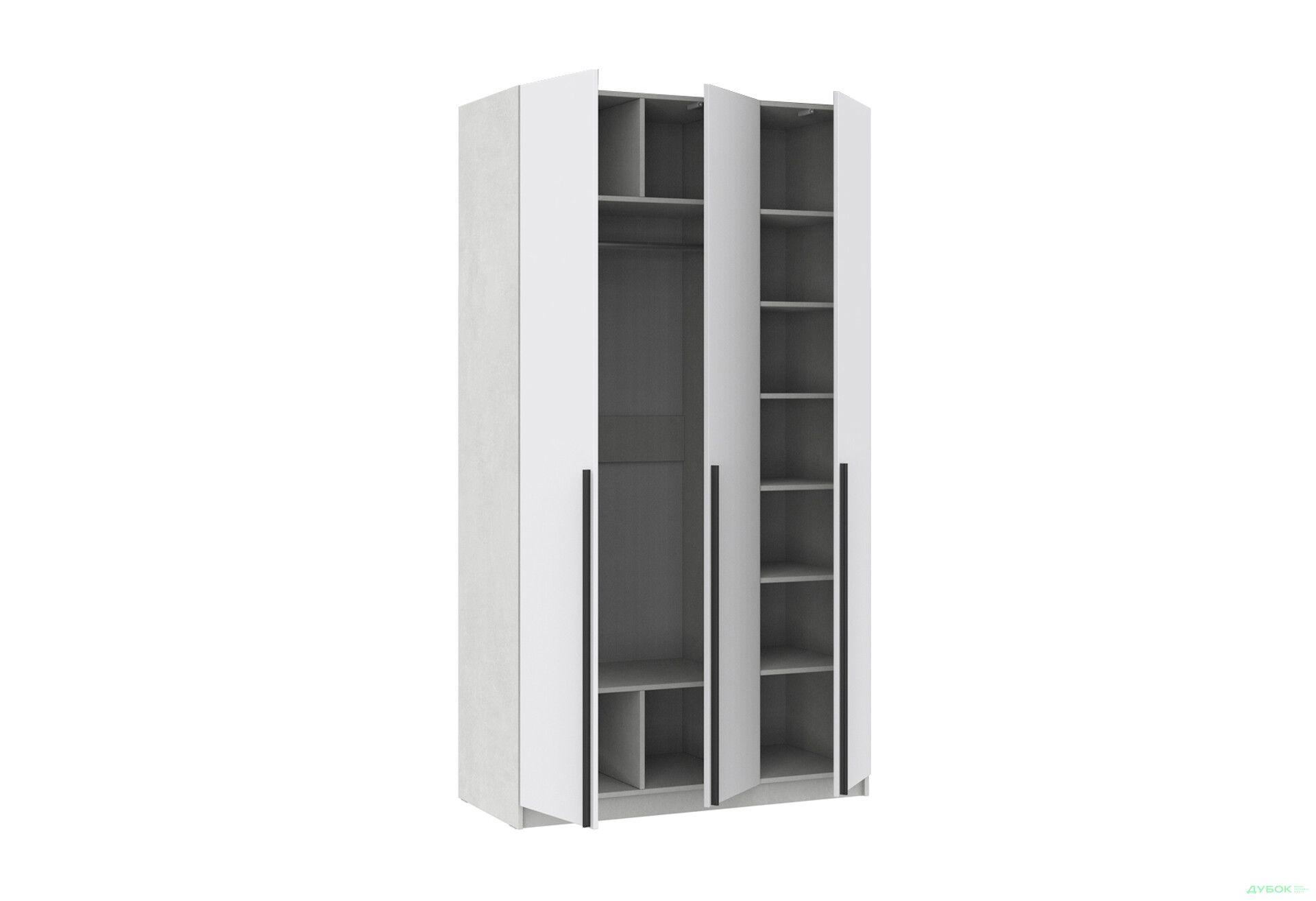 Шафа Київський стандарт Елегант Д 3-дверна 120 см бетон стайл / німфея альба - Зображення 3 Зображення 3 - Шафа Київський стандарт Елегант Д 3-дверна 120 см бетон стайл / німфея альба