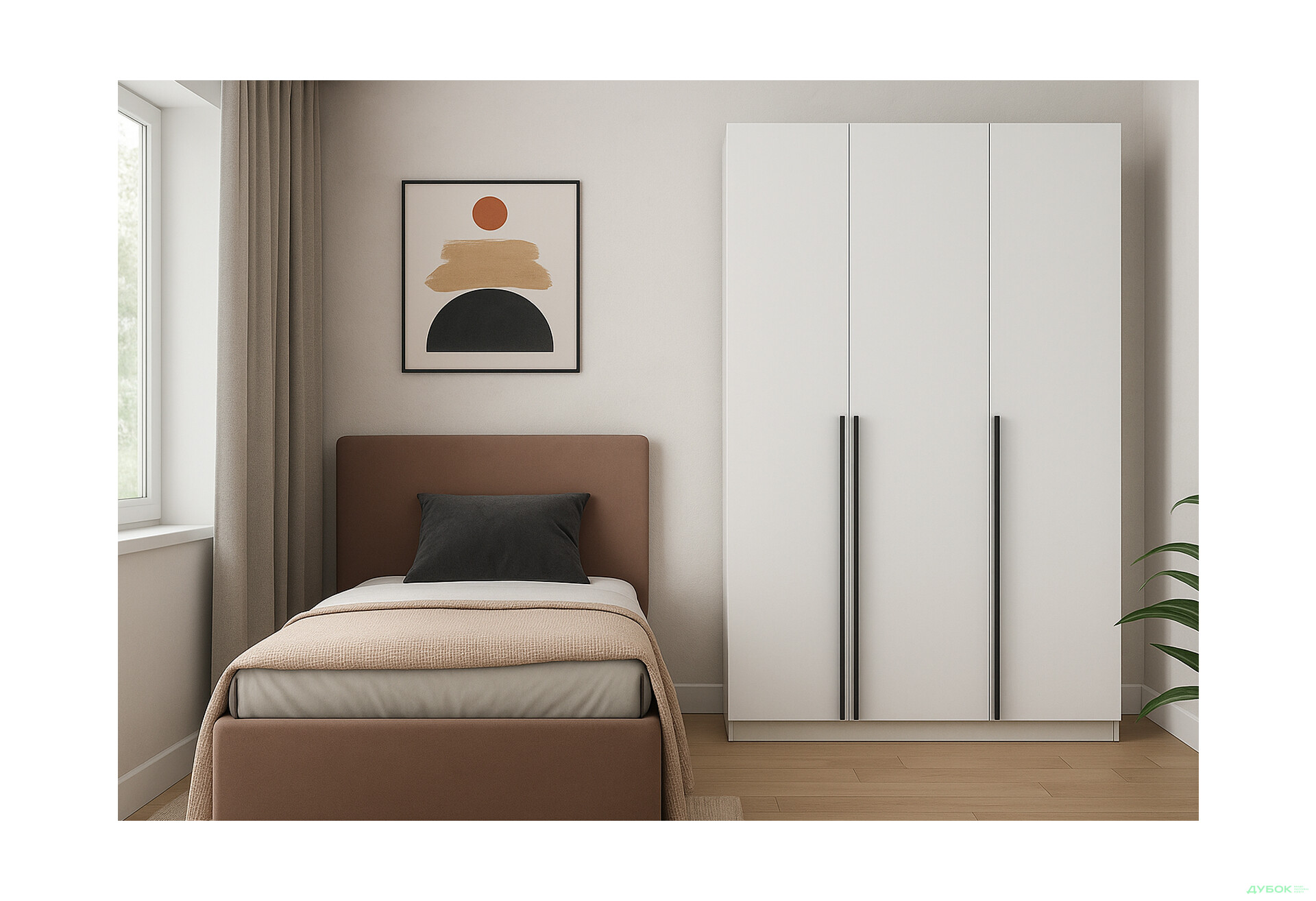 Шафа Київський стандарт Елегант Д 3-дверна 120 см бетон стайл / німфея альба - Зображення 2 Зображення 2 - Шафа Київський стандарт Елегант Д 3-дверна 120 см бетон стайл / німфея альба