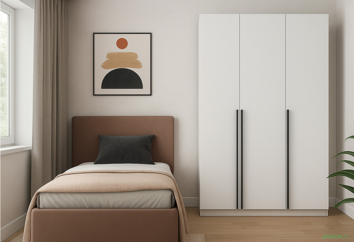 Шафа Київський стандарт Елегант Д 3-дверна 120 см бетон стайл / німфея альба - Зображення 2 Зображення 2 - Шафа Київський стандарт Елегант Д 3-дверна 120 см бетон стайл / німфея альба