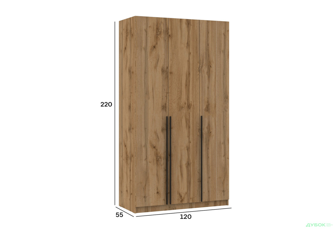 Шкаф Киевский стандарт Элегант Д 3-дверный 120 см дуб аппалачи - Изображение 4 Изображение 4 - Шкаф Киевский стандарт Элегант Д 3-дверный 120 см дуб аппалачи