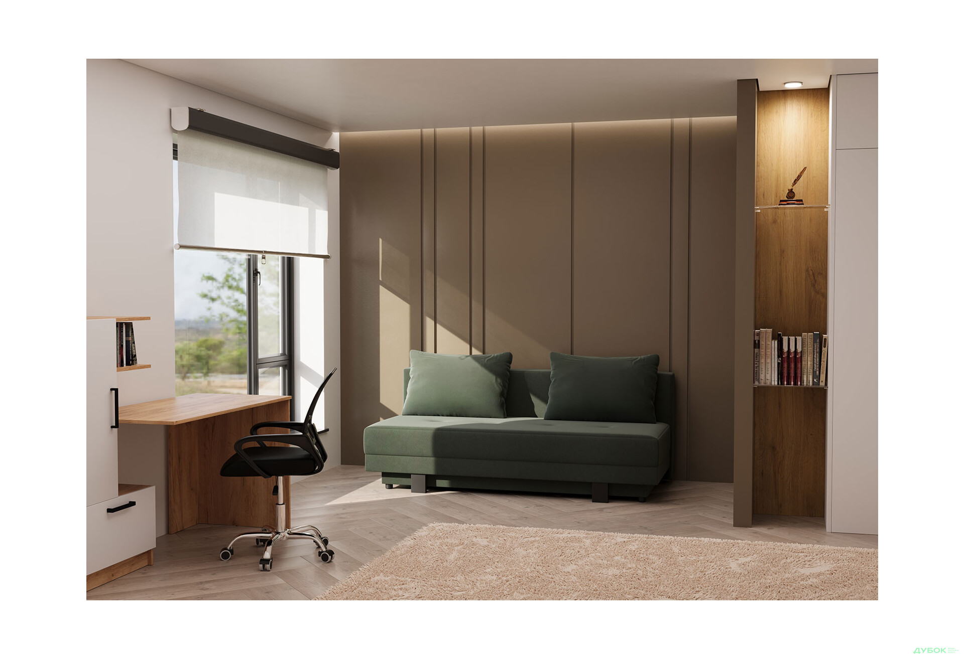 Диван VND Отто 144х192 см, Дивотекс Делано 708 (зеленый) - Изображение 2 Изображение 2 - Диван VND Отто 144х192 см, Дивотекс Делано 708 (зеленый)