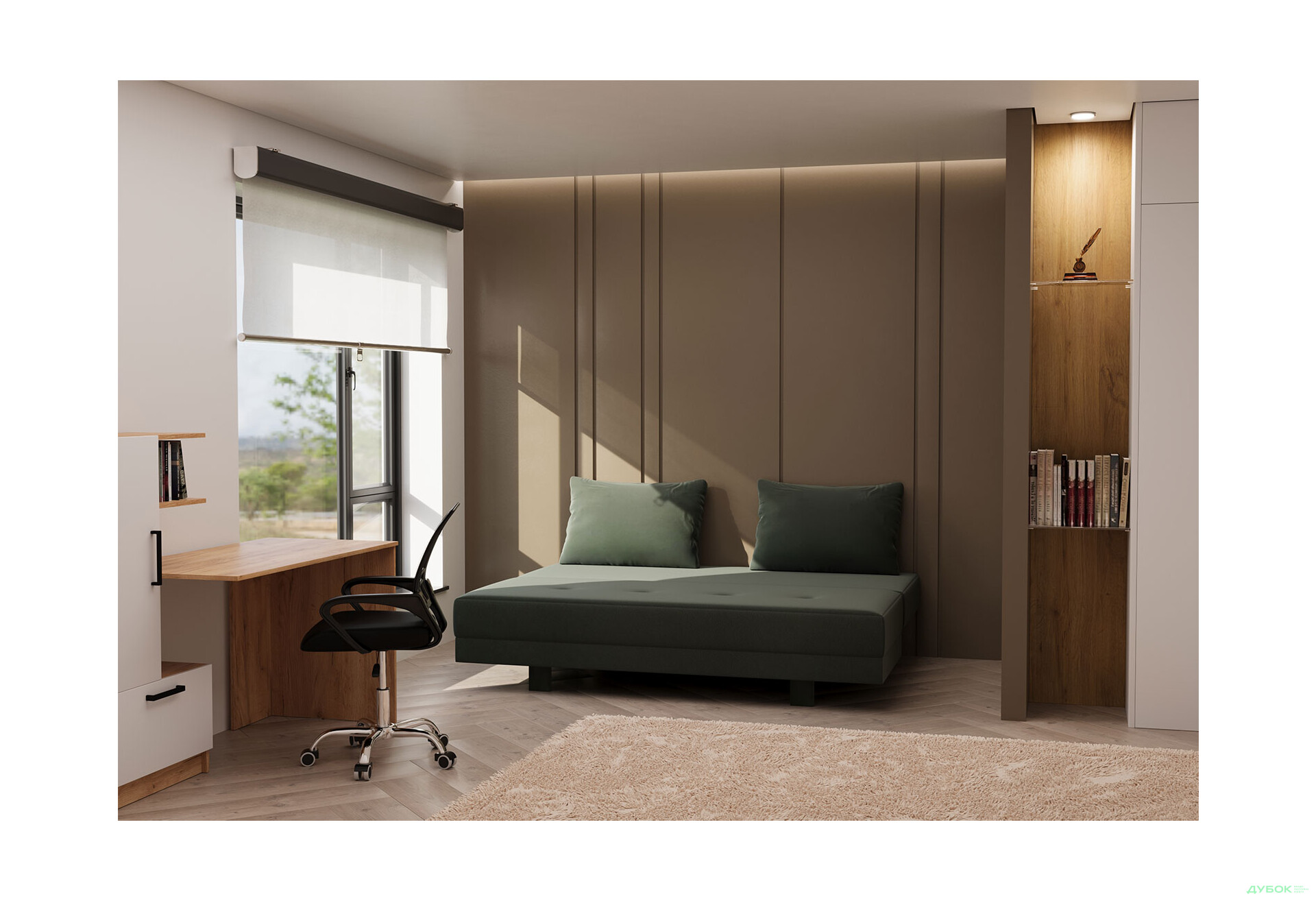 Диван VND Отто 144х192 см, Дивотекс Делано 708 (зеленый) - Изображение 3 Изображение 3 - Диван VND Отто 144х192 см, Дивотекс Делано 708 (зеленый)