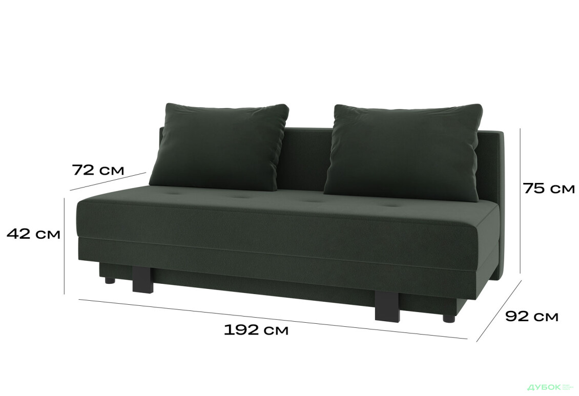 Диван VND Отто 144х192 см, Дивотекс Делано 708 (зеленый) - Изображение 7 Изображение 7 - Диван VND Отто 144х192 см, Дивотекс Делано 708 (зеленый)
