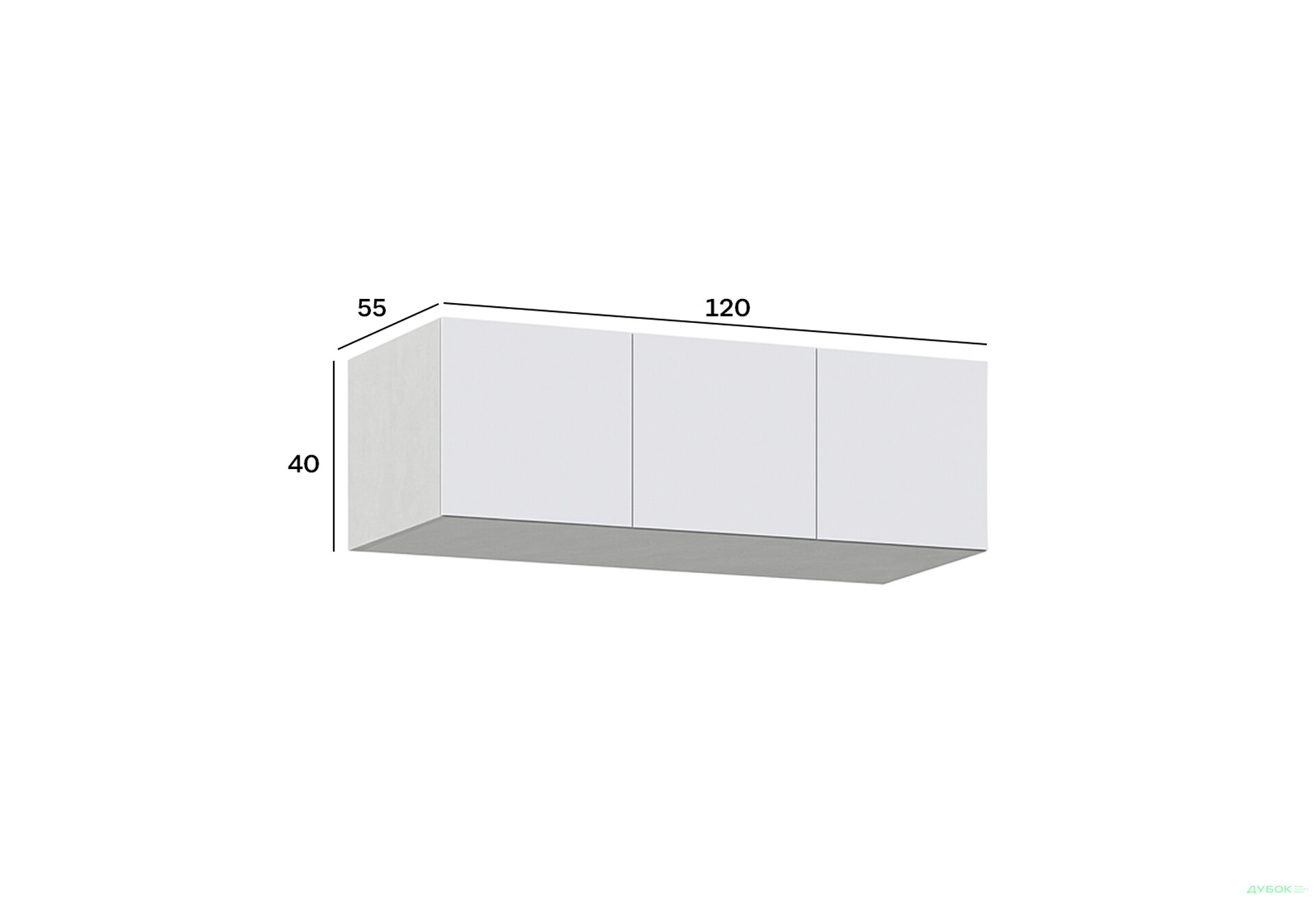 Антресоль Київський стандарт Елегант Д 3-дверна 120 см бетон стайл / німфея альба - Зображення 2 Зображення 2 - Антресоль Київський стандарт Елегант Д 3-дверна 120 см бетон стайл / німфея альба