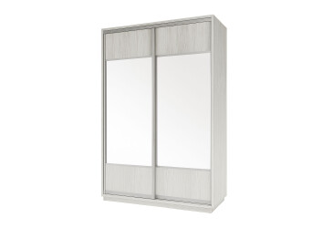 Шафа-купе 2D 1000x600x2100 Корпус Аляска сіра Фасад Комбі 460 Al-2шт дзеркало + ДСП Аляска сіра Kredens furniture