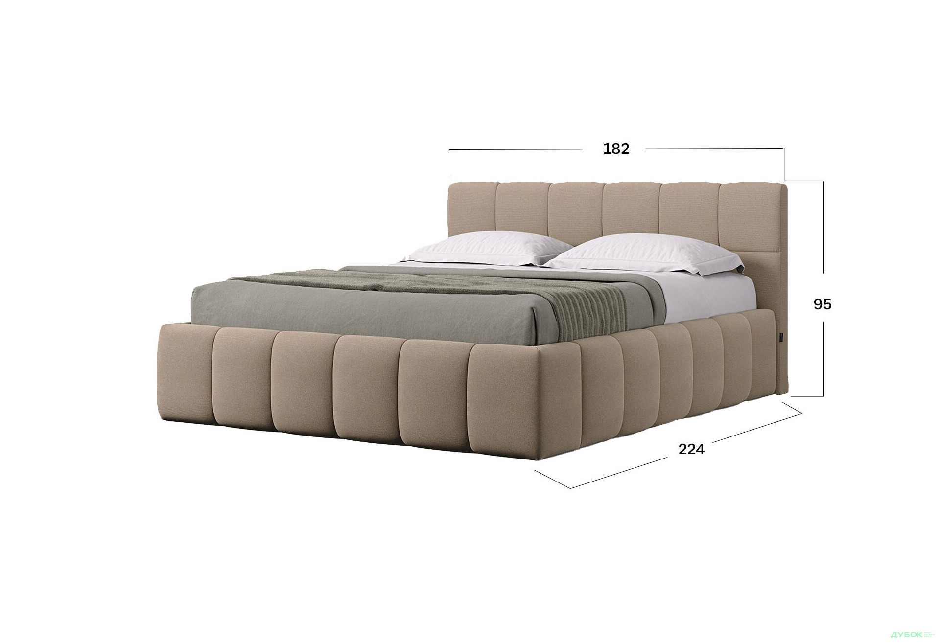 Зображення 4 - Ліжко-подіум MiroMark Тоні 160x200 підйомне з каркасом, беж