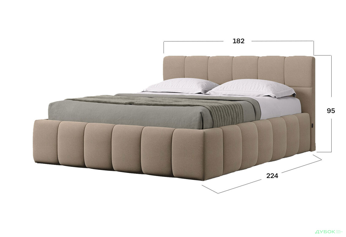 Зображення 4 - Ліжко-подіум MiroMark Тоні 160x200 підйомне з каркасом, беж
