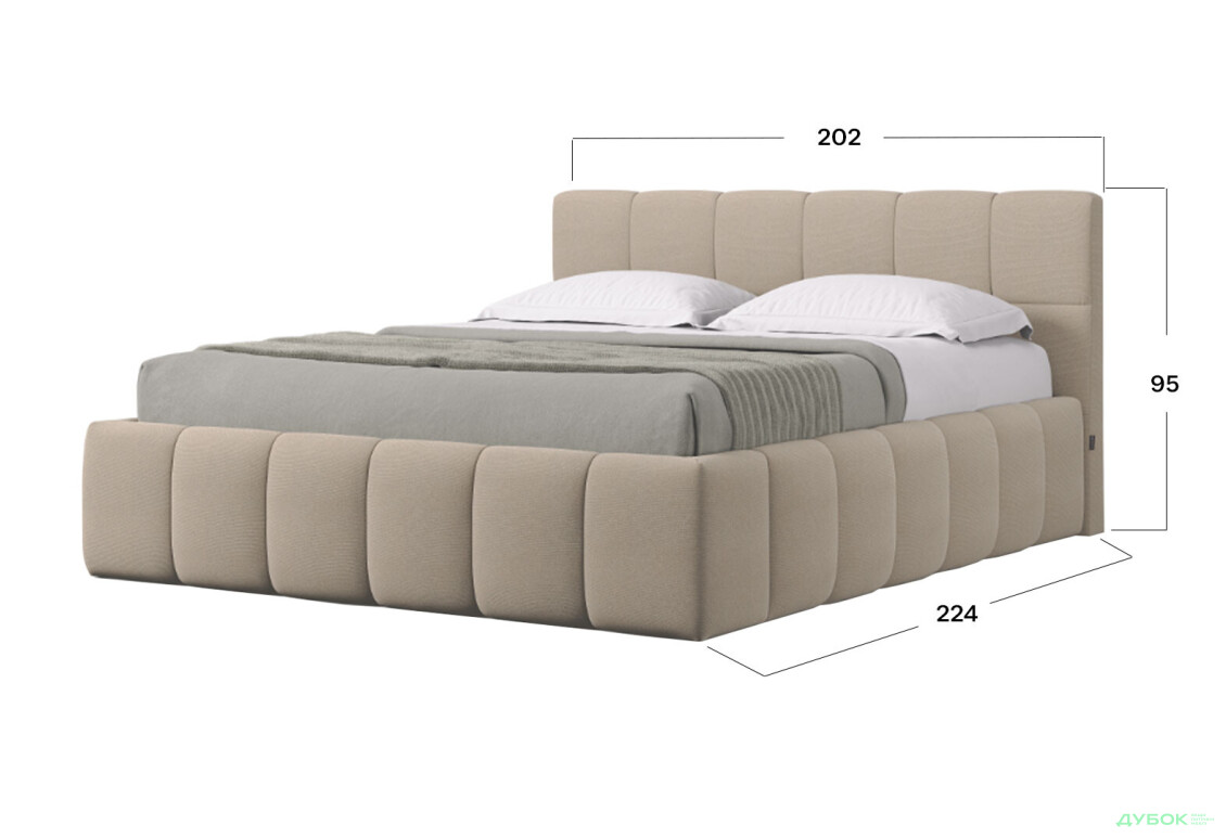 Зображення 4 - Ліжко-подіум MiroMark Тоні 180x200 підйомне з каркасом, беж