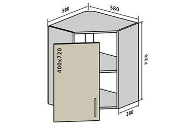 В14 Тумба кутова 1Д Вудлайн / WoodLine VIP-master